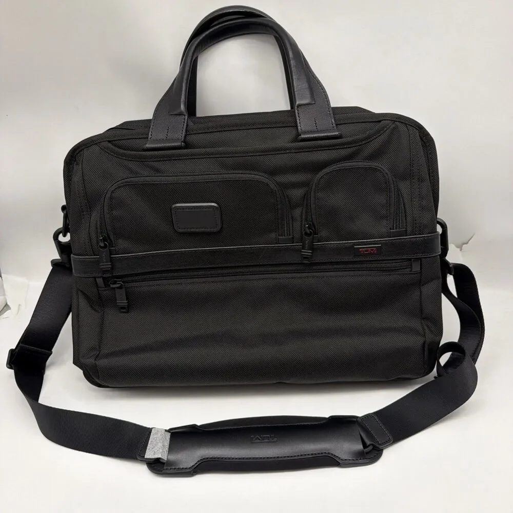 Tumi Alpha 2 Expandable Organize Brief T-Pass Black FXT Ballistic Nylon 26145D2U